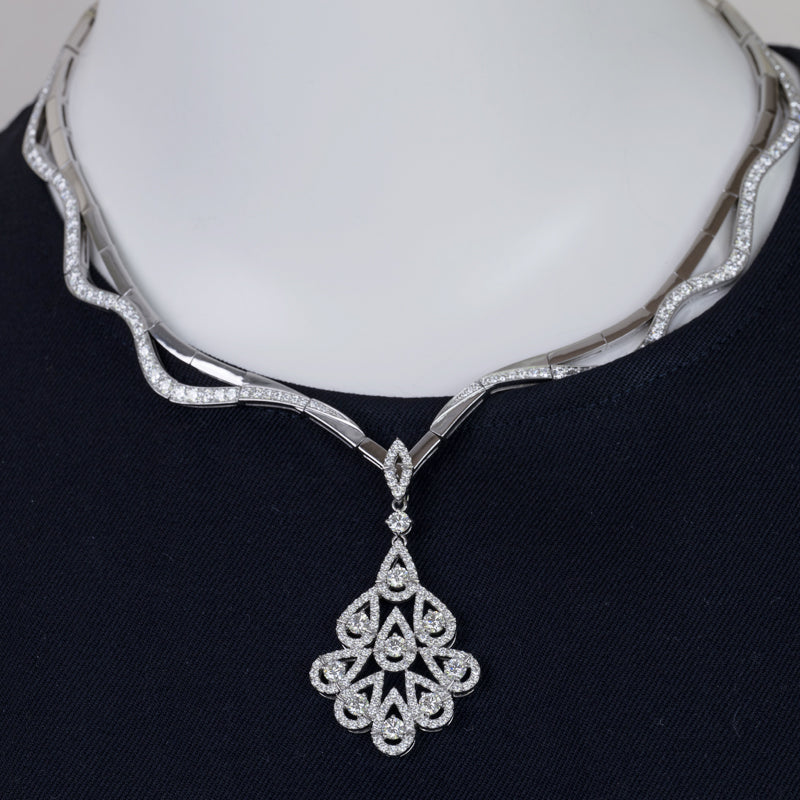 Ambrose アンブローズ Pt ダイヤモンド ネックレス(ポン・デュ・ガール