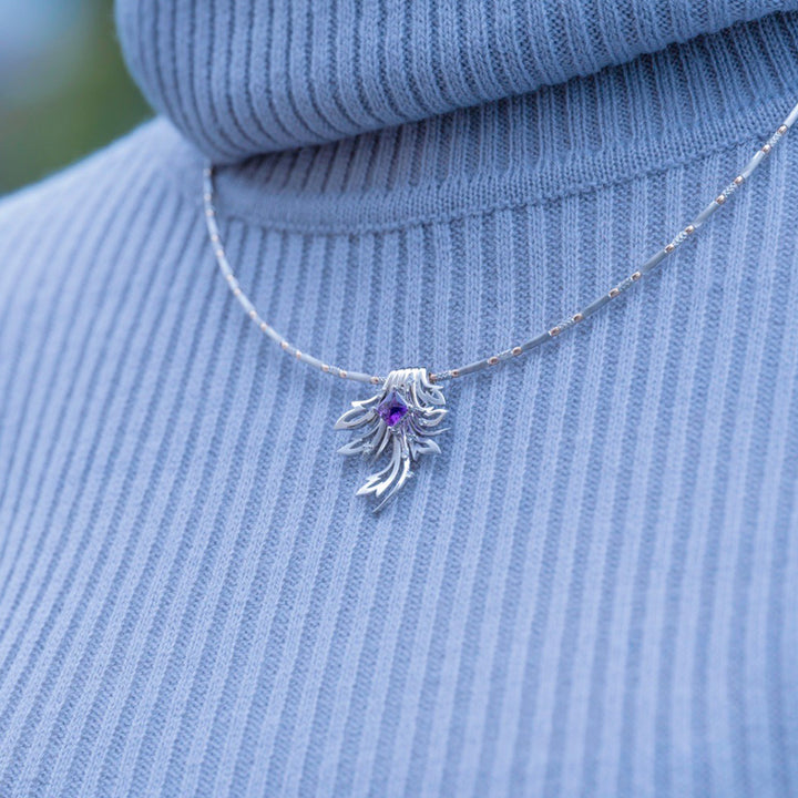 Ambrose アンブローズ Pt/PG アメジスト / ダイヤモンド ネックレス